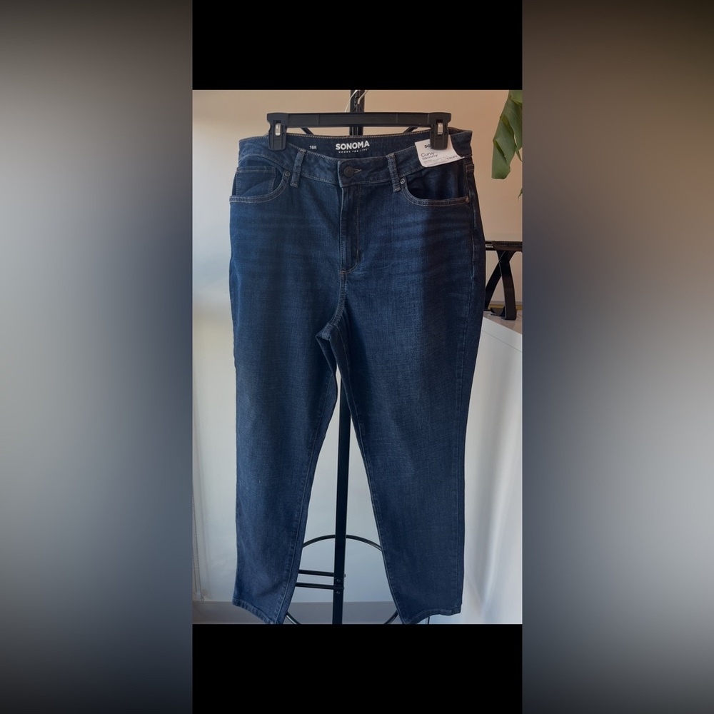 Sonoma Women's Blue Jeans Curvy Skinny High Rise
